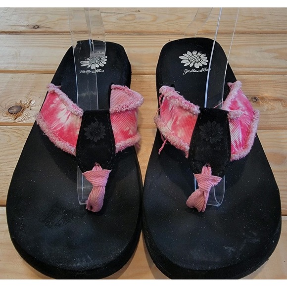 Yellow Box Athens Pink Tie Dye Shoes Flats Slip Ons Thongs Flip Flops sz 8 Shoes - Picture 2 of 7